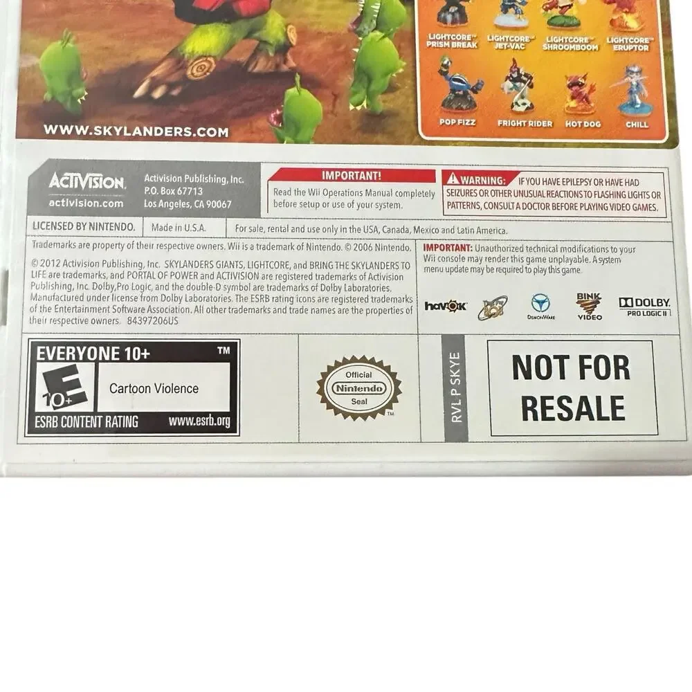 Skylanders: Giants (Nintendo Wii U, 2012) Untested